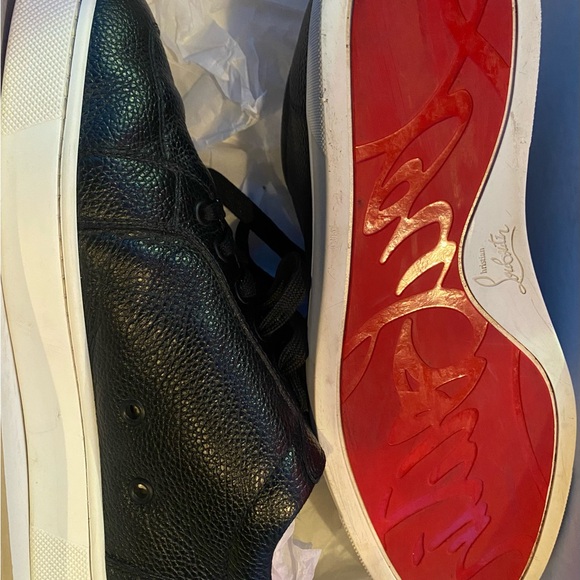 Men’s Black Leather Christian Louboutin Size 8.5 Sneakers - Picture 6 of 8